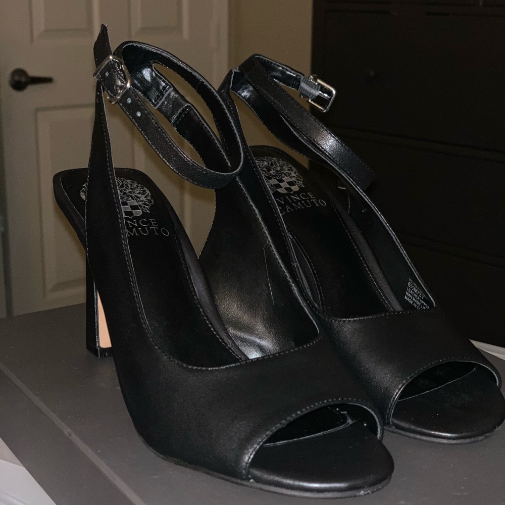 Vince Camuto Leather Ankle Strap Pump